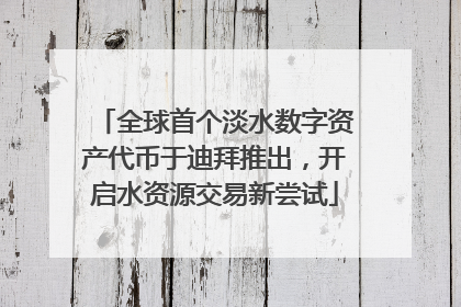 全球首个淡水数字资产代币于迪拜推出，开启水资源交易新尝试