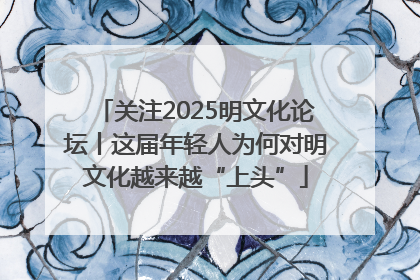 关注2025明文化论坛丨这届年轻人为何对明文化越来越“上头”