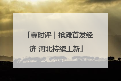 冀时评｜抢滩首发经济 河北持续上新