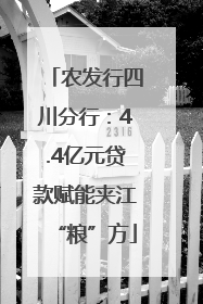 农发行四川分行：4.4亿元贷款赋能夹江“粮”方