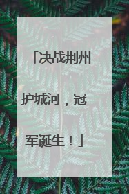 决战荆州护城河，冠军诞生！
