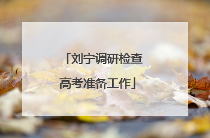 刘宁调研检查高考准备工作