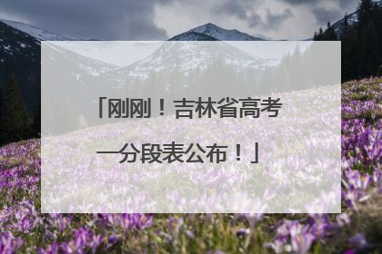 刚刚！吉林省高考一分段表公布！