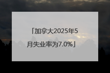 加拿大2025年5月失业率为7.0%