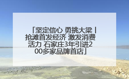 坚定信心 勇挑大梁丨抢滩首发经济 激发消费活力 石家庄3年引进200多家品牌首店