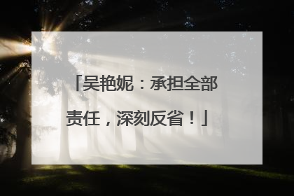 吴艳妮：承担全部责任，深刻反省！