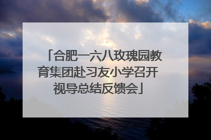 合肥一六八玫瑰园教育集团赴习友小学召开视导总结反馈会