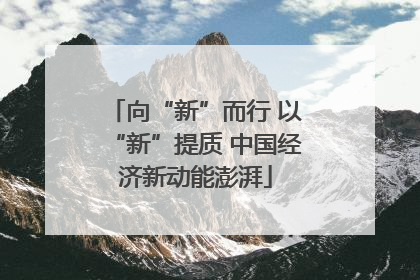 向“新”而行 以“新”提质 中国经济新动能澎湃
