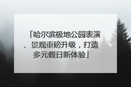 哈尔滨极地公园表演、景观重磅升级，打造多元假日新体验