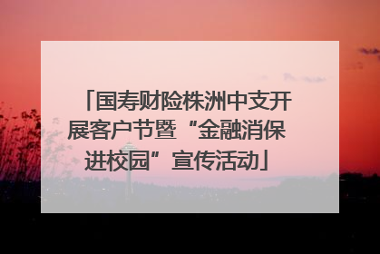 国寿财险株洲中支开展客户节暨“金融消保进校园”宣传活动