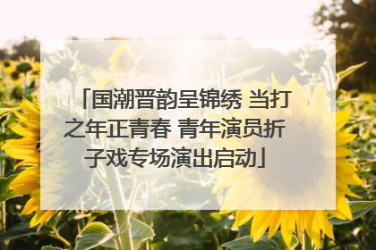 国潮晋韵呈锦绣 当打之年正青春 青年演员折子戏专场演出启动