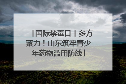 国际禁毒日丨多方聚力！山东筑牢青少年药物滥用防线