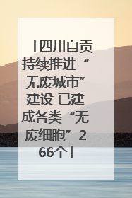 四川自贡持续推进“无废城市”建设 已建成各类“无废细胞”266个