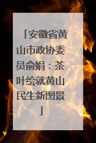安徽省黄山市政协委员俞娟：茶叶绘就黄山民生新图景