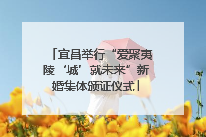 宜昌举行“爱聚夷陵‘城’就未来”新婚集体颁证仪式