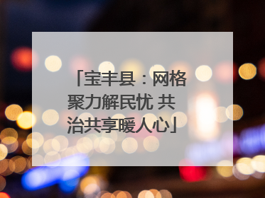 宝丰县：网格聚力解民忧 共治共享暖人心