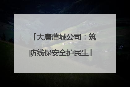 大唐蒲城公司：筑防线保安全护民生