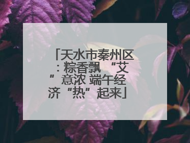 天水市秦州区：粽香飘 “艾”意浓 端午经济“热”起来