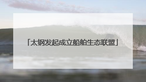 太钢发起成立船舶生态联盟