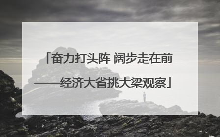 奋力打头阵 阔步走在前——经济大省挑大梁观察
