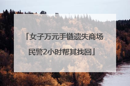 女子万元手链遗失商场 民警2小时帮其找回