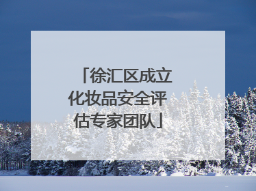 徐汇区成立化妆品安全评估专家团队