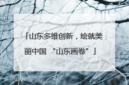 山东多维创新，绘就美丽中国 “山东画卷”
