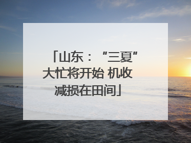 山东：“三夏”大忙将开始 机收减损在田间