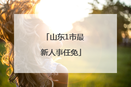 山东1市最新人事任免