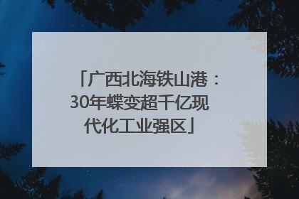 广西北海铁山港：30年蝶变超千亿现代化工业强区