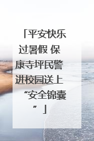 平安快乐过暑假 保康寺坪民警进校园送上“安全锦囊”