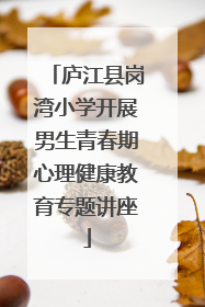 庐江县岗湾小学开展男生青春期心理健康教育专题讲座