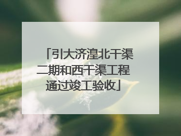 引大济湟北干渠二期和西干渠工程通过竣工验收