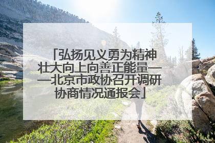 弘扬见义勇为精神 壮大向上向善正能量——北京市政协召开调研协商情况通报会