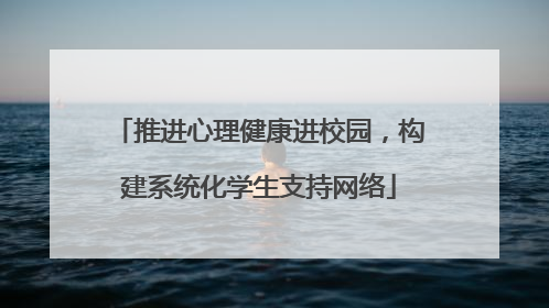 推进心理健康进校园，构建系统化学生支持网络