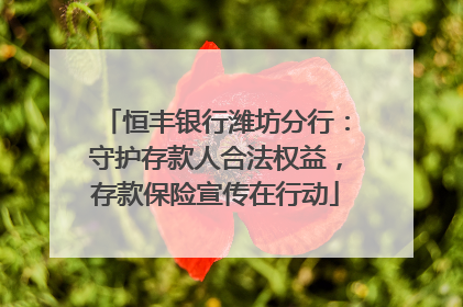 恒丰银行潍坊分行：守护存款人合法权益，存款保险宣传在行动
