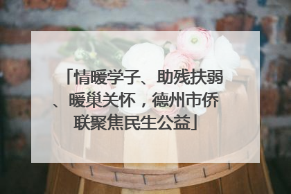 情暖学子、助残扶弱、暖巢关怀，德州市侨联聚焦民生公益