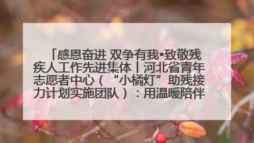 感恩奋进 双争有我•致敬残疾人工作先进集体丨河北省青年志愿者中心（“小橘灯”助残接力计划实施团队）：用温暖陪伴，守护特殊孩子成长
