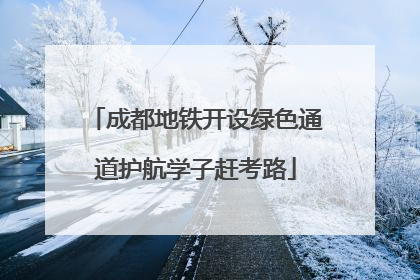 成都地铁开设绿色通道护航学子赶考路