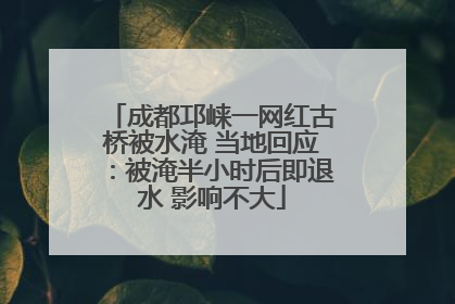 成都邛崃一网红古桥被水淹 当地回应：被淹半小时后即退水 影响不大