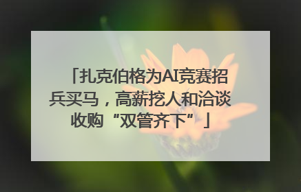 扎克伯格为AI竞赛招兵买马，高薪挖人和洽谈收购“双管齐下”