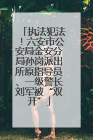 执法犯法！六安市公安局金安分局孙岗派出所原指导员、一级警长刘军被“双开”