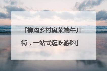 柳沟乡村奥莱端午开街，一站式逛吃游购