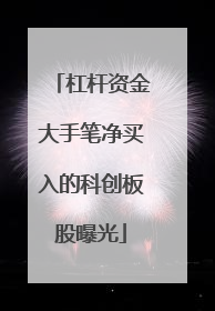 杠杆资金大手笔净买入的科创板股曝光
