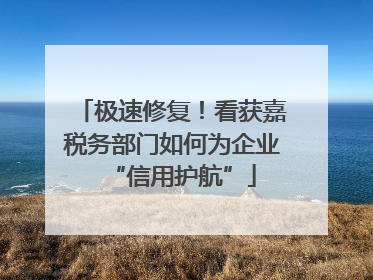极速修复！看获嘉税务部门如何为企业“信用护航”