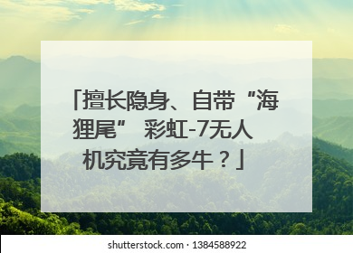 擅长隐身、自带“海狸尾” 彩虹-7无人机究竟有多牛？