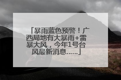 暴雨蓝色预警！广西局地有大暴雨+雷暴大风，今年1号台风最新消息……