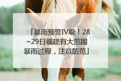 暴雨预警Ⅳ级！28~29日福建有大范围暴雨过程，注意防范