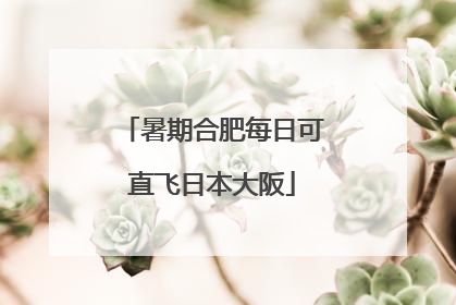 暑期合肥每日可直飞日本大阪