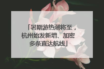 暑期游热潮将至，杭州始发新增、加密多条直达航线